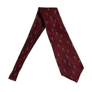 Bill Blass Elegant Burgundy Tie with Gold Accents
